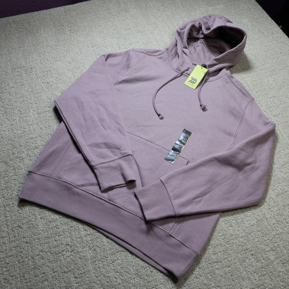 All in Motion Mens Fleece Pullover Hoodie Purple Long Sleeve S 041 03 4834